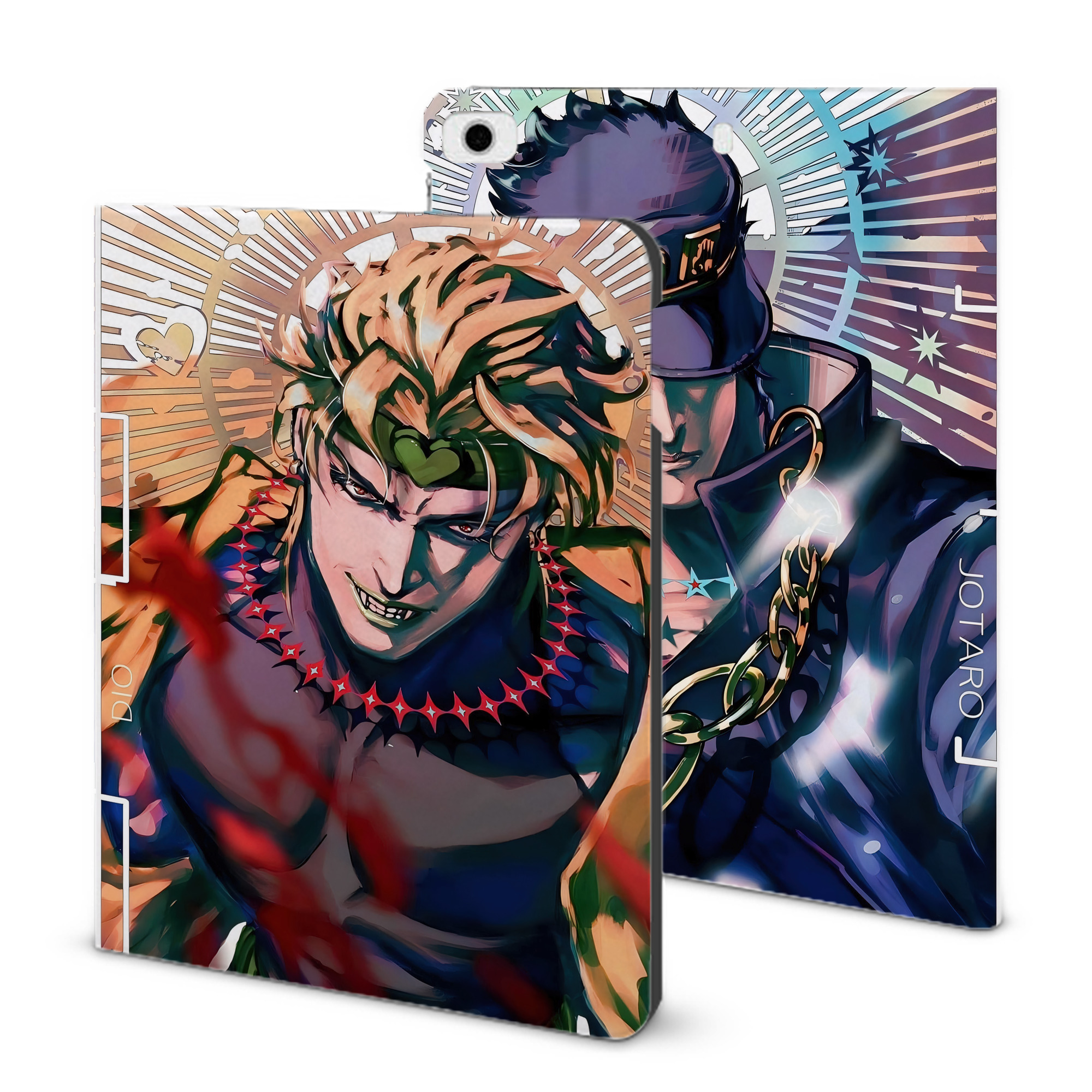 （画像用） ジョジョの奇妙な冒険 JoJo's Bizarre Adventure IPad ケース ブック型 PUレザー TPU 耐衝撃 軽量 薄型 ペン収納なし 全面保護 IPad 各モデル対応